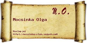 Mocsinka Olga névjegykártya