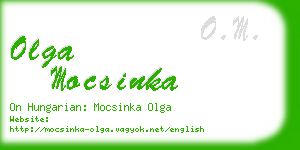 olga mocsinka business card